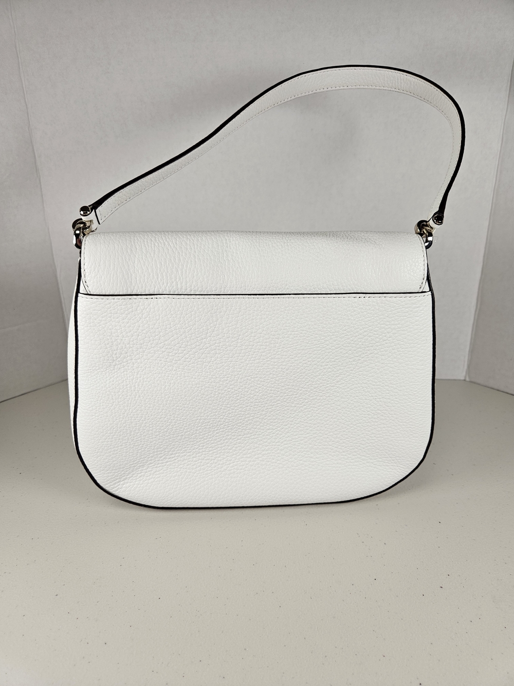 Kate Spade Leila Leather Flap Shoulder White Multi Color Stripe Like New W Strap - Picture 3 of 16